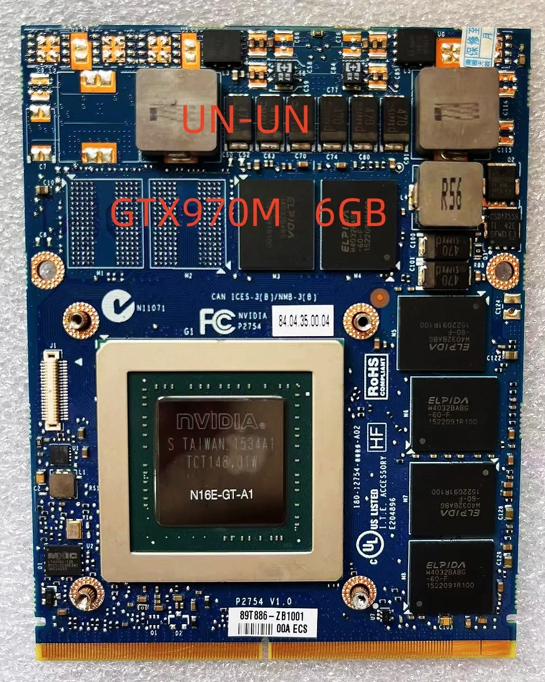 

Graphics card of alta calidad GTX970M N16E-GT-A1 gtx970m 6GB MXM, Graphics card of vídeo para portable computer,