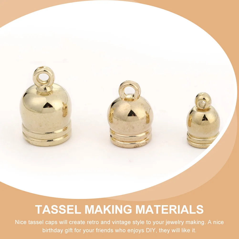

120Pcs Tassel End Caps Cord Ends Electroplated for Jewelry Making Necklaces Bracelets DIY Supplies End Caps for Jewelry Making