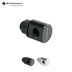 Barrowch 90°Rotary Adapter 'G1/4' thread black/silver with smooth surface water cooling Adaptors Metal Male to Famale FBWT90-MR