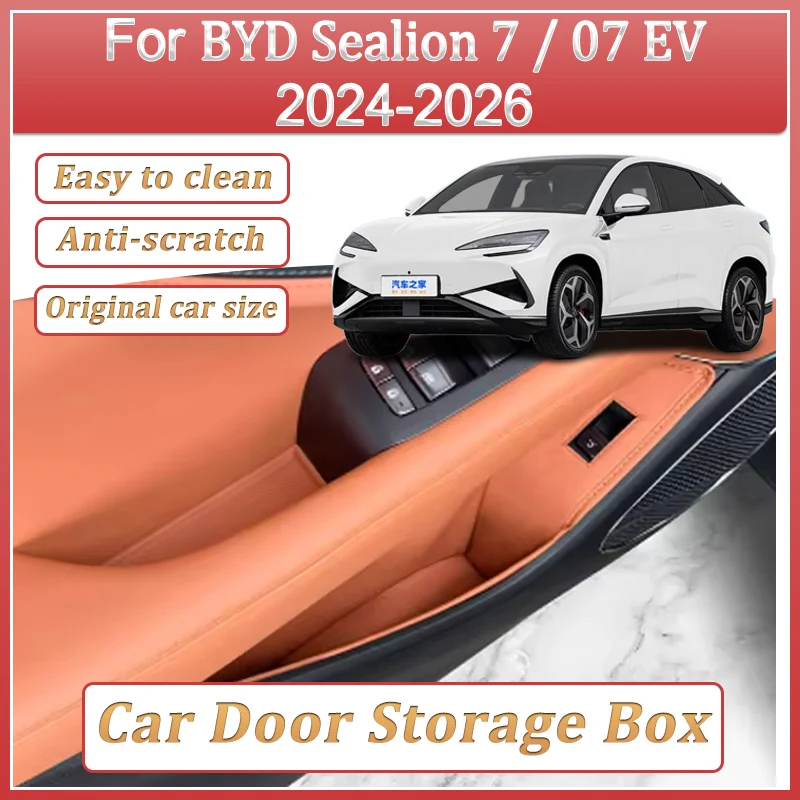 Auto Door Storage Box For BYD Sealion 7 Body Kit 07 EV 2024 2025 2026 Door Slot Storage Covers Glove Box Storage Barrel Tools