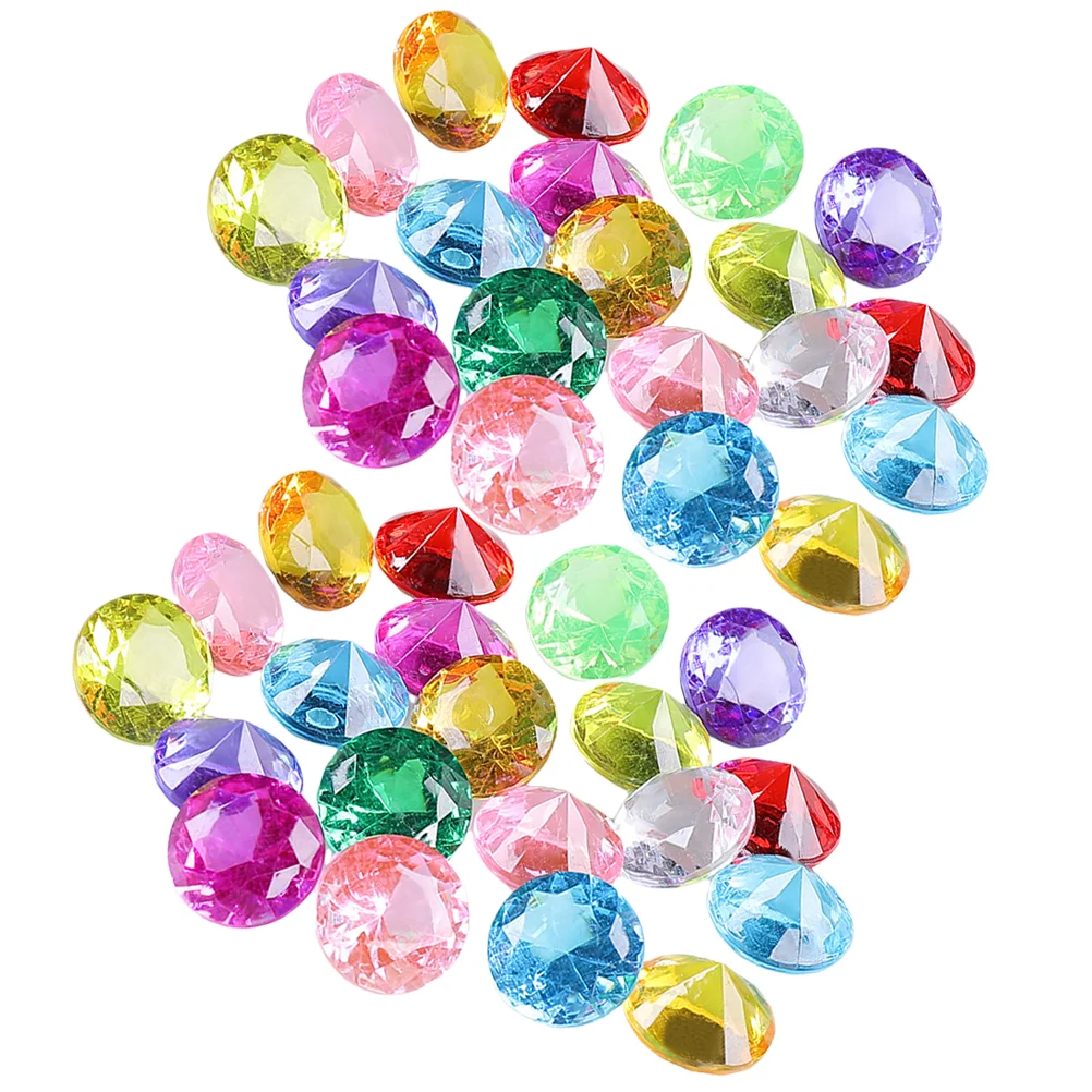 60 Pcs Kids Toys Jewel Diamond Pool for Toddler Gems Diving Model Fake Artificial Ages 4-8 Child