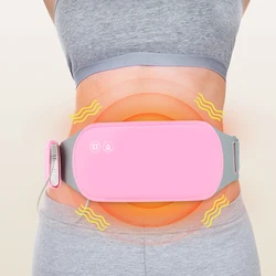 Electric Period Cramp Massager Vibrating Heating Belt for Menstrual Colic Relief Pain Waist Stomach Abdominal Warm Palace Belt