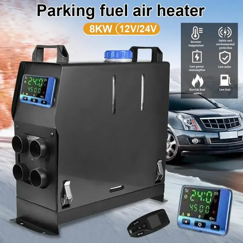 

Car Air Diesel Heater 8KW 12V/24V Car Heater with LCD Thermostat Parking Heater Pre-heating Low Fuel for Truck Boat Car Bus