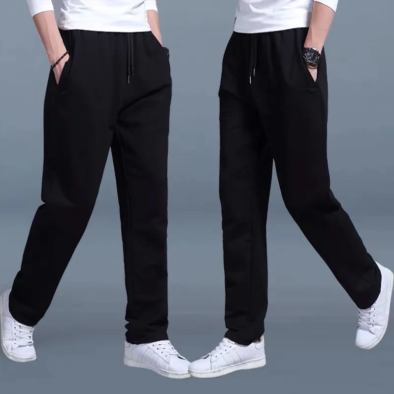 Nuevos pantalones deportivos informales coreanos de tubo recto para hombre, pantalones largos para correr, entrenamiento, trotar, pantalones deportivos para gimnasio, pantalones de chándal para hombre