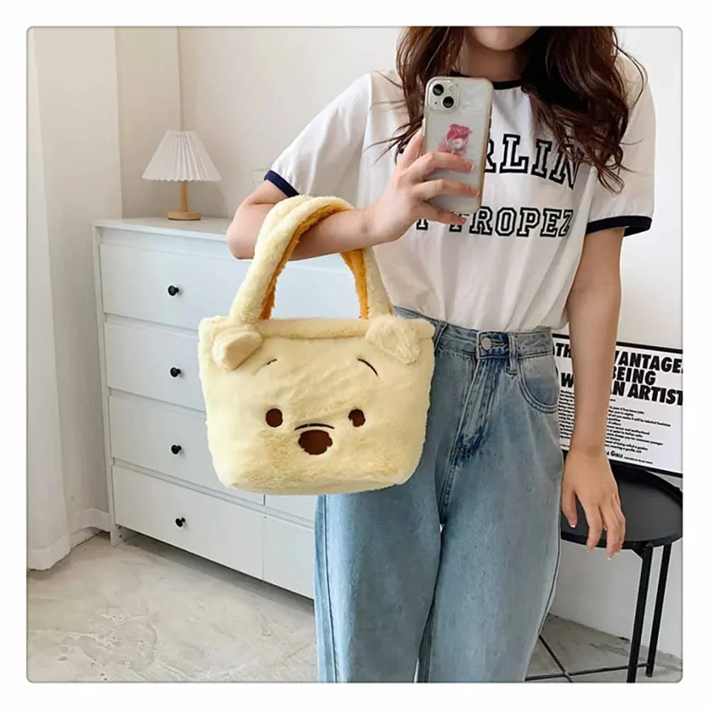 Kawaii Disney Winnie The Pooh Plush Handbags Tigger Shoulder Bag Anime Alien Soft Stuffed Plushie bags Kid Girl Birthday Gifts