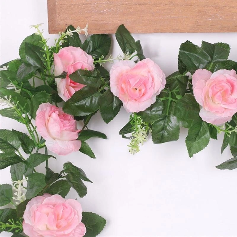 

Artificial Rose Vine Flower Decoration 10 Head 7.21ft Artificial Flower Vine Hanging Plant for Wedding Home Garden