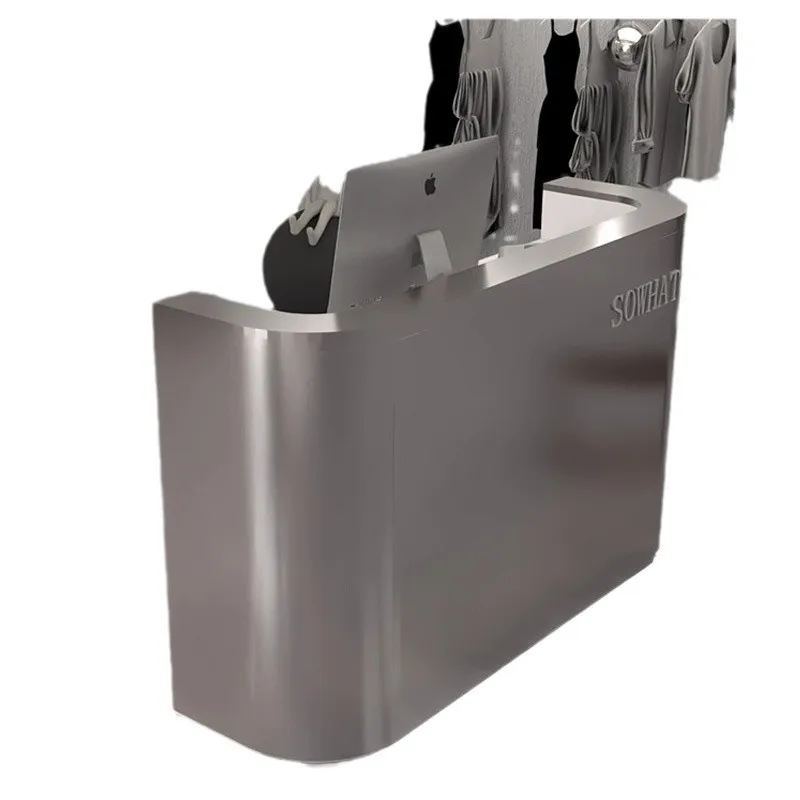 

Касса из нержавеющей стали Современный простой салон красоты Стойка регистрации Магазин одежды Бар отель Парикмахерская Приемная маленькая