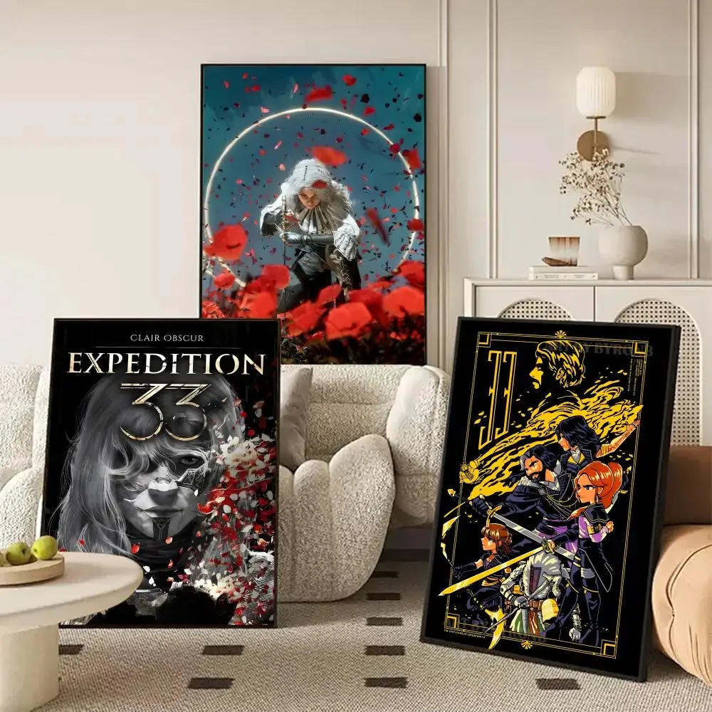 Vedio Game C-Clair O-Obscur E-Expedition 33 Poster Self-adhesive Art Waterproof Paper Sticker Coffee House Wall Decor