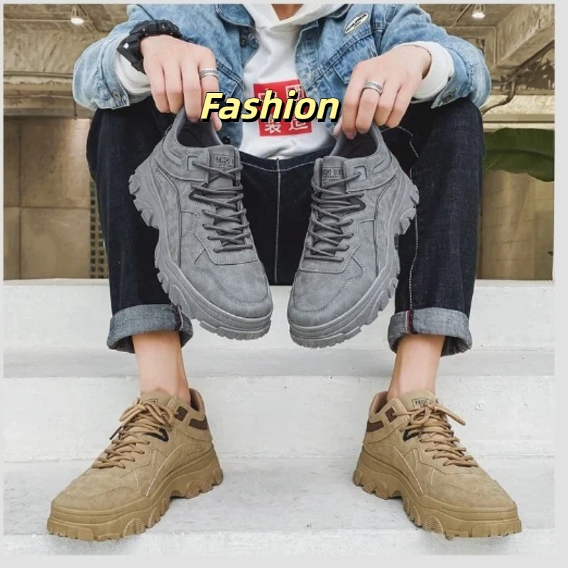 Men 2026 New Autumn Waterproof Work Ankle Boots Non-slip Wear-resistant Casual Tooling Outdoor Hiking Trend Sneakers