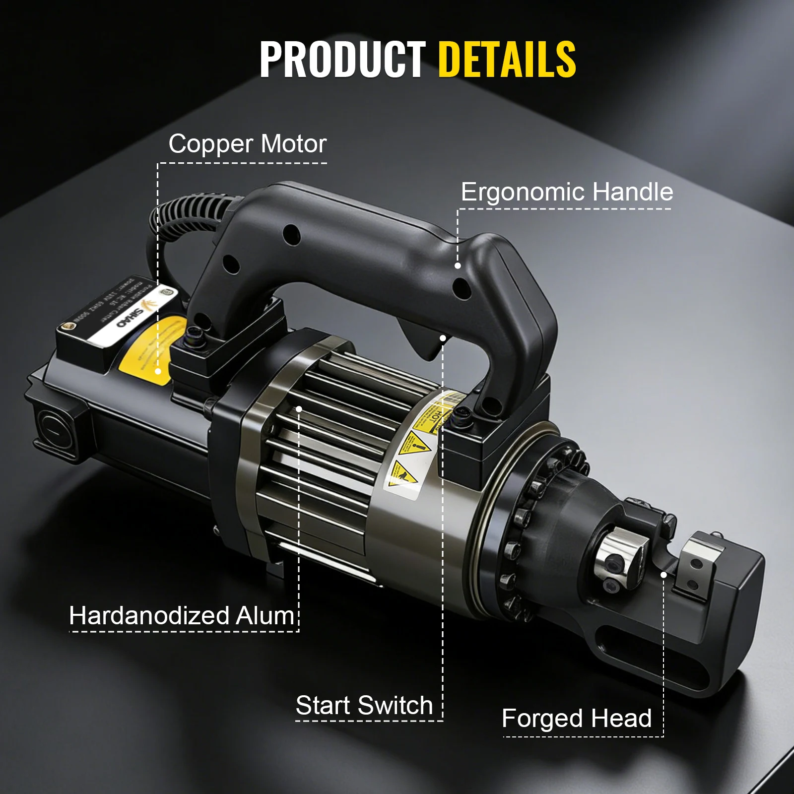 Electric Hydraulic Rebar Cutting Machine|SIHAO 900W Rebar Cutter Electric Hydraulic Cutting Machine 5/8 Inch Capacity Motor Deep Cut Bandsaw for Metal Wood Pipes Rebar