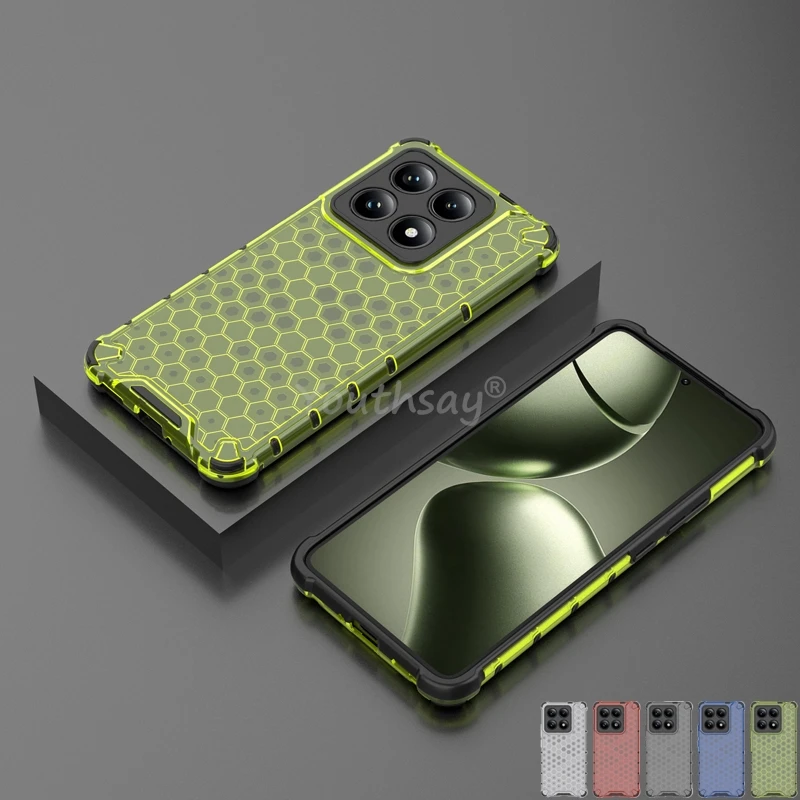 Odporne na wstrząsy etui o strukturze plastra miodu dla Xiaomi 14T Pro Case Armor Capa Xiaomi 14T Pro Cover TPU Translucent Protector Cover Xiaomi