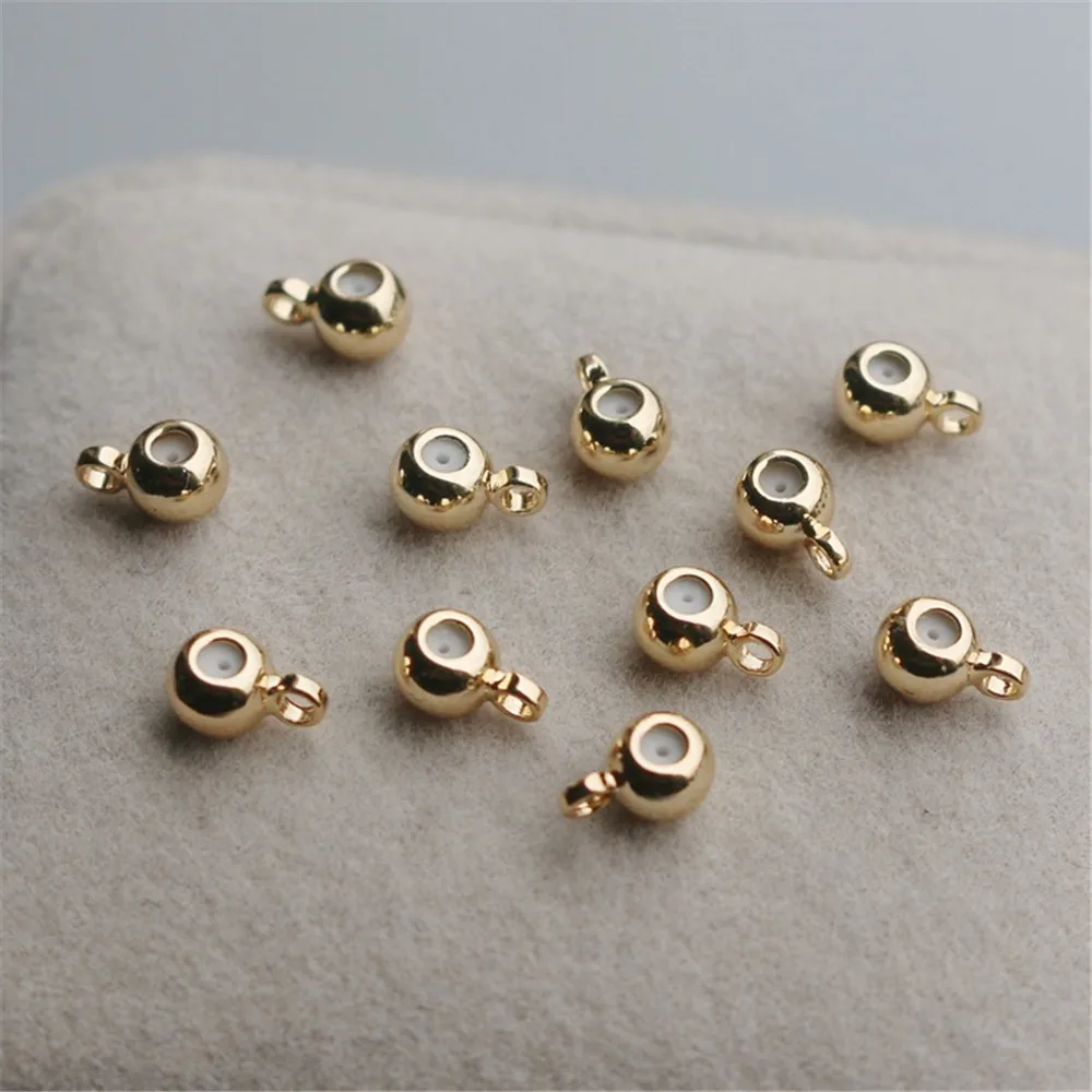 

14K Gold-wrapped Silicone Adjustment Bead, Positioning Chain, Closed Ring, DIY Jewelry Accessories