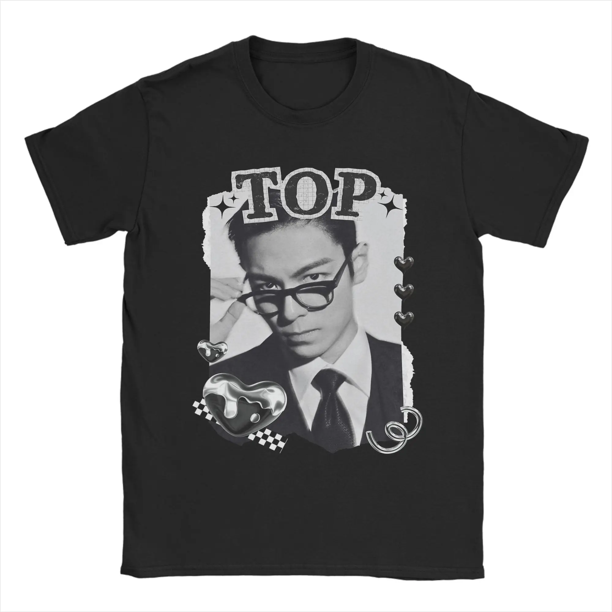 Novelty T.O.P Choi Seung hyun Korean Actor  T-Shirt Men Round Neck Short Sleeve Top Tee  Cotton Summer Top Tee