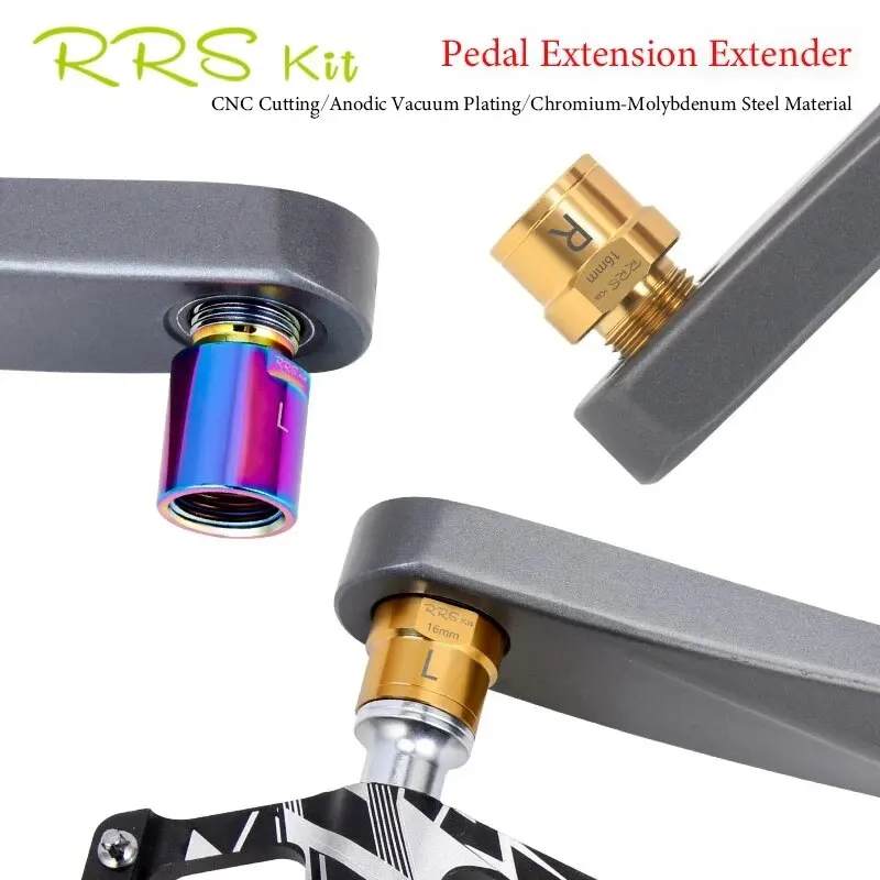 Rrskit Bicycle Pedal Extension Bolts Spacers R66E Pedal Extender Axle Crank Accessories 16Mm 20Mm For MTB Road Bike Pedal