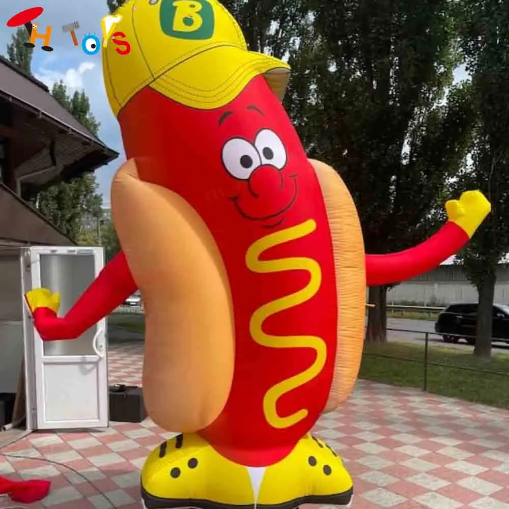 Fast Shipping 3m/4m/6m Inflatable Hot Dog Model Inflatable Sausage Replica Custom Made Blow Up Hot Dog for Advertising