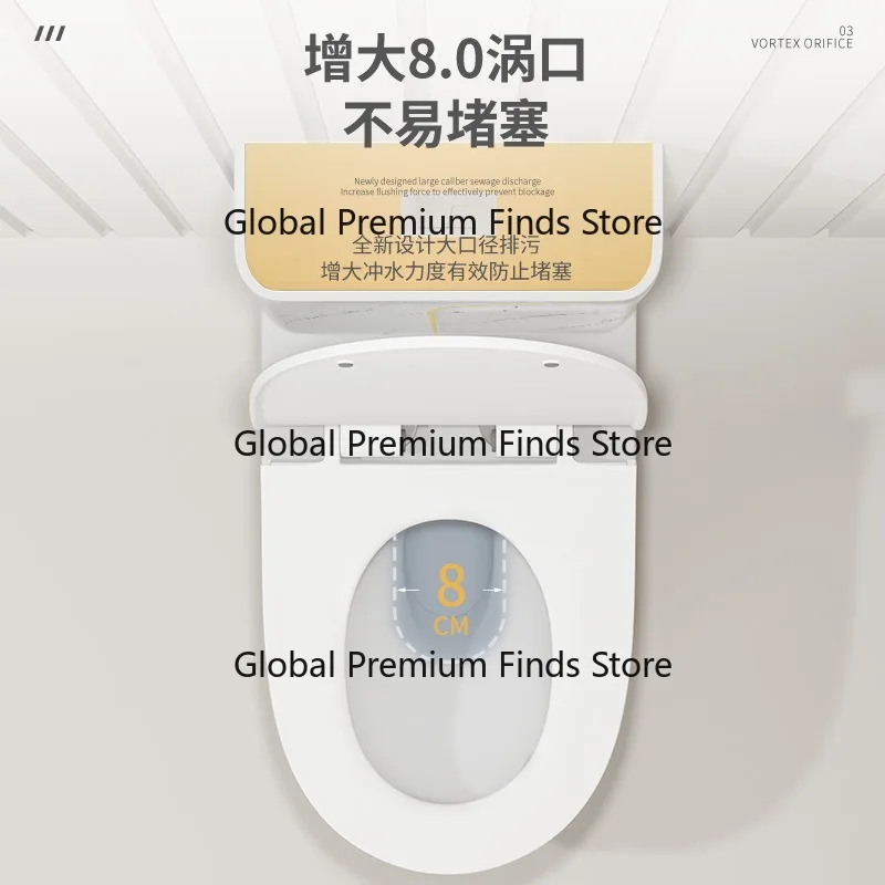 Luxury Marble Pattern Gold-Lined Flush Toilet Siphonic Large-Diameter Ceramic Home Bathroom Design