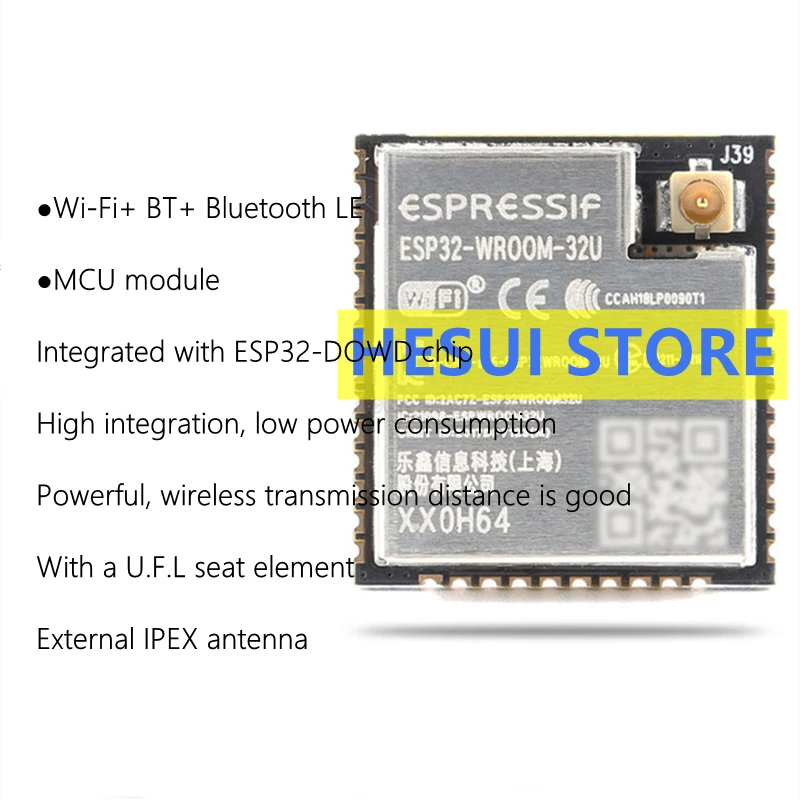 ESP32-WROOM-32U Dual-Core-WLAN- und Bluetooth-MCU Internet of Things-Funkmodul