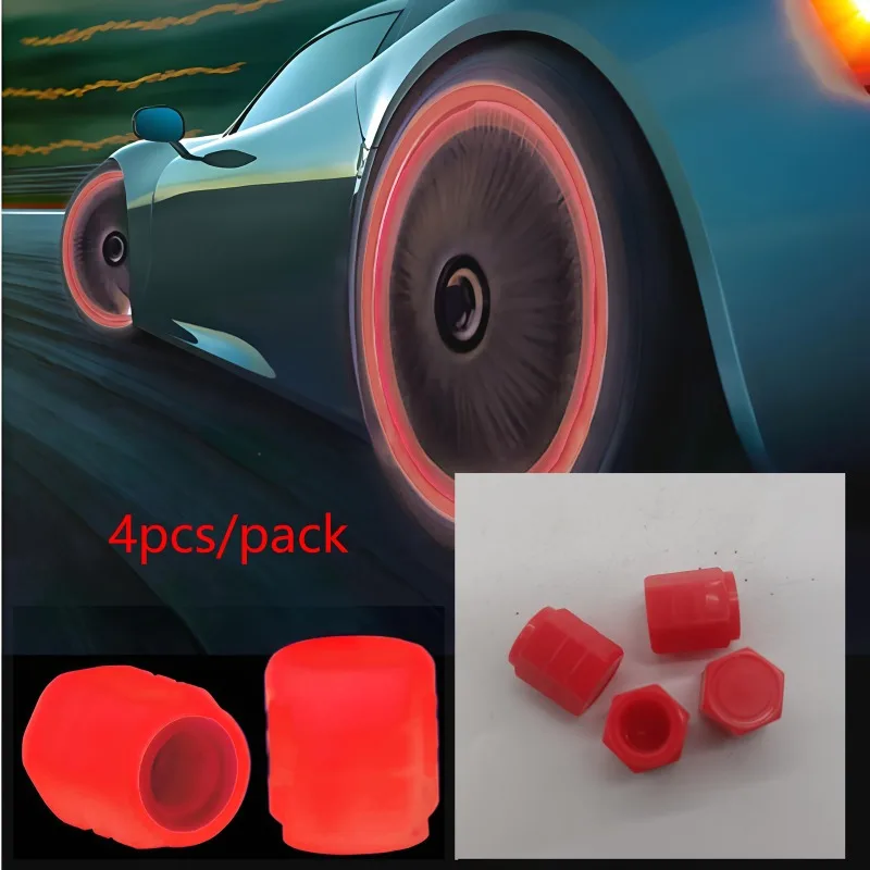 مجموعة مكونة من 4 قطع من أغطية صمامات الإطارات اللامعة، مناسبة لمواد ABS المتينة في السيارات، متوفرة بألوان متعددة،