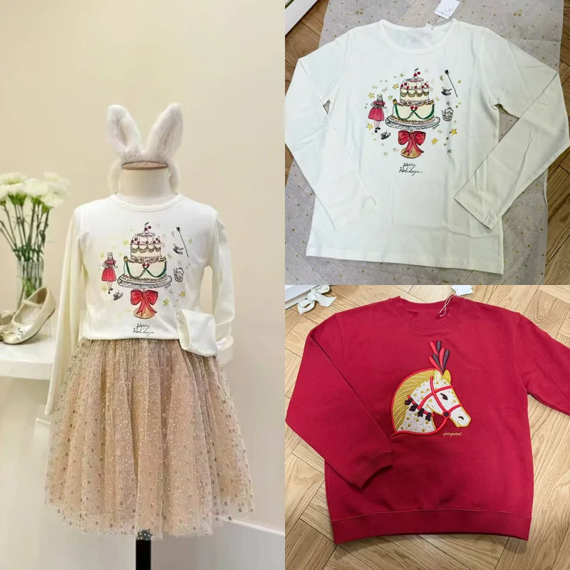 

Pre-SALE (Late December) 2025 BP Winter Baby Girls Long Sleeve Print Kids T-shirt Girl Christmas Sweatshirt for Children