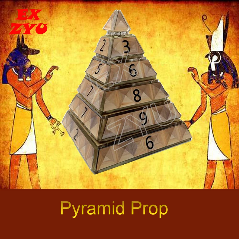 Ancient Pyramid Prop Turn the 4 Layers of Pyramids In Correct Positions to Unlock Chamber Room EX ZYU