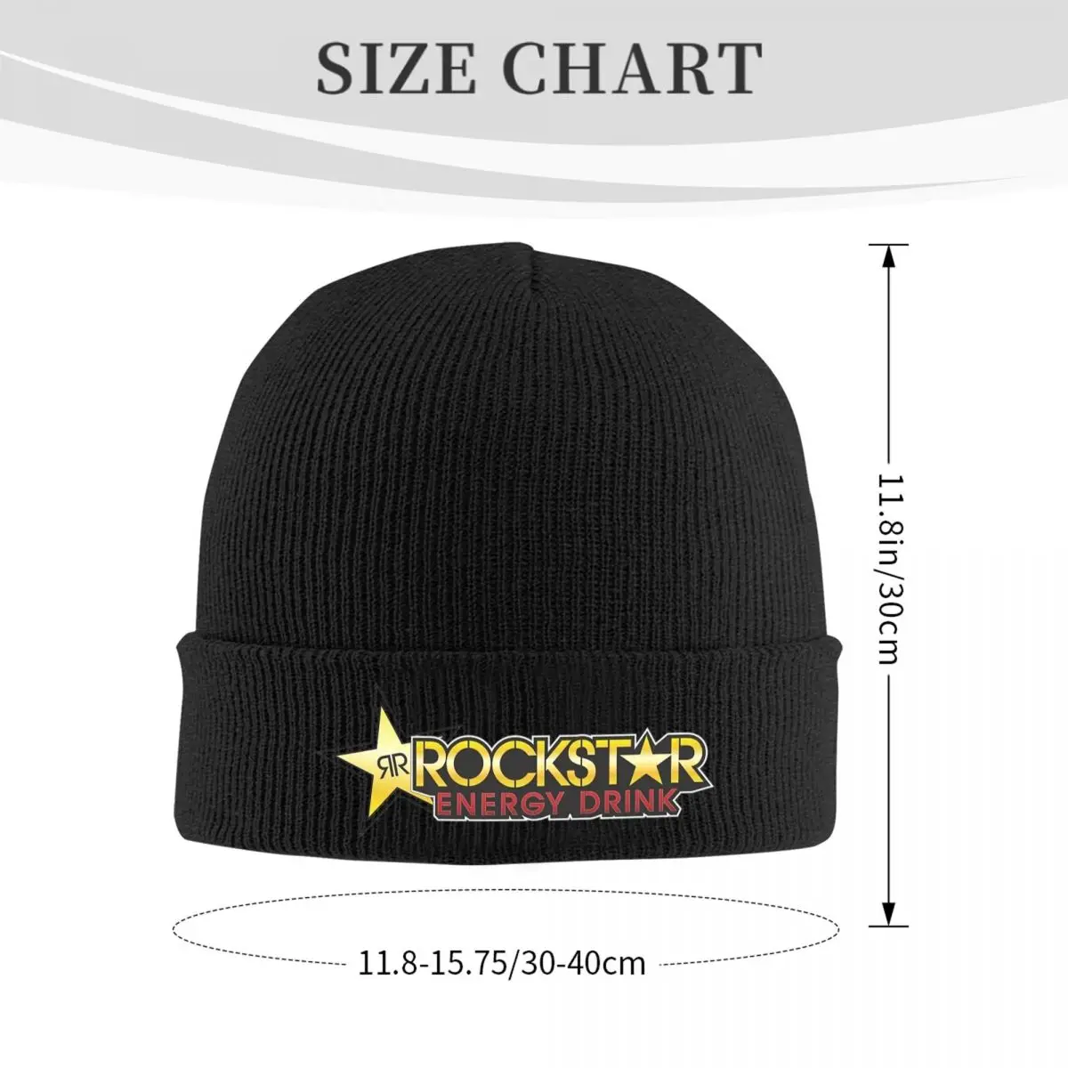 Rockstar Energy Drink Knitted Hat Beanies Winter Hats Warm Acrylic Hip Hop Cap for Men Women Gifts