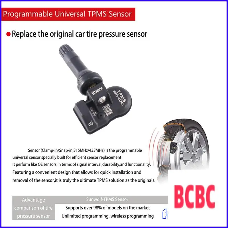 

BB-6Pcs For Autel MX Sensor 433 315MHZ TPMS Sensor Tire Pressure Repair Tools Scanner Maxitpms Monitor Programming Sensor