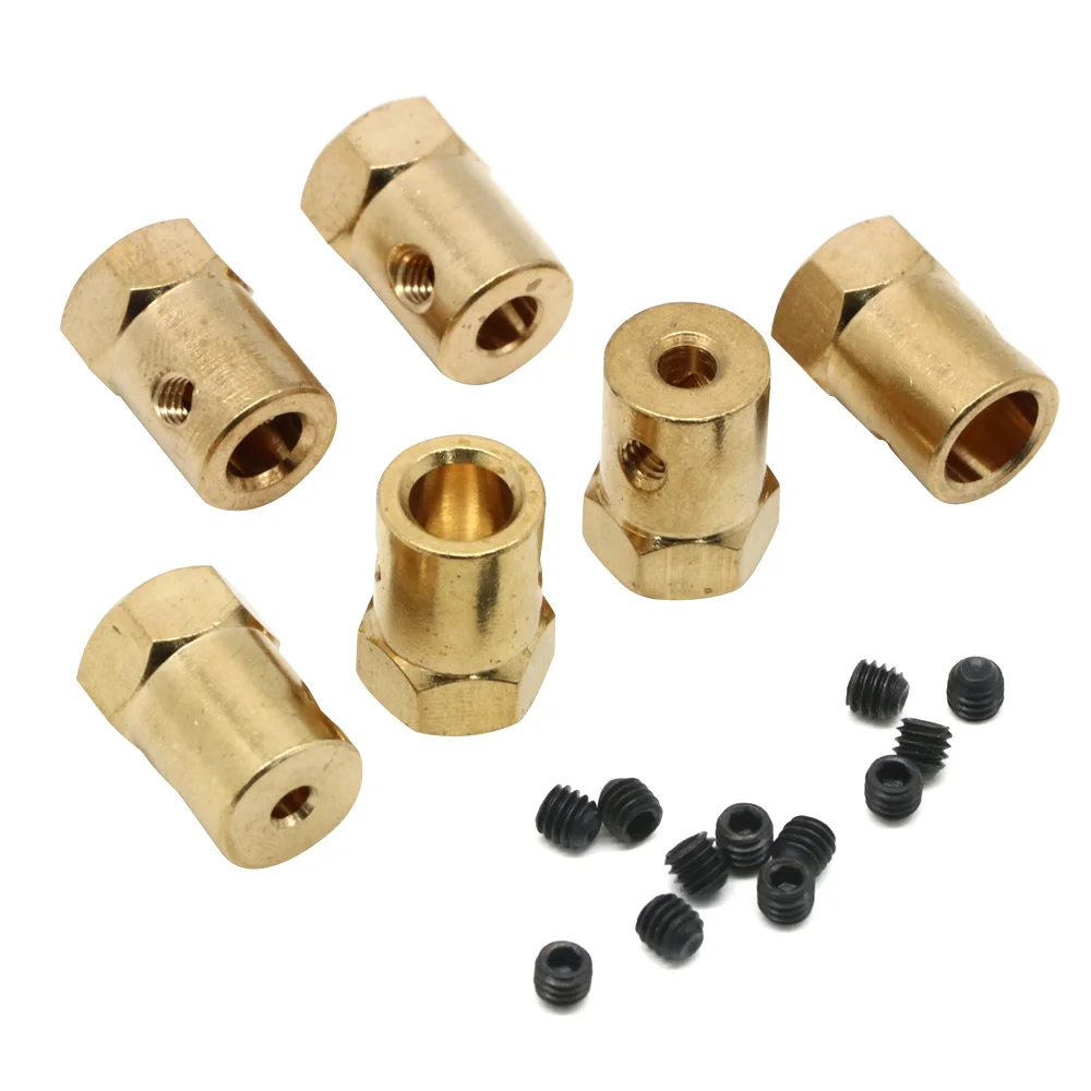 4pcs/lot Hexagon Coupling 12mm Tire Connector Coupling 2mm/3mm/4mm/5mm/6mm/8mm Hex Adapter for RC Cars Parts