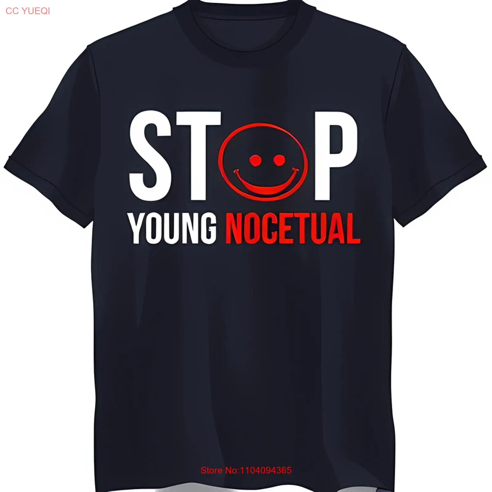 

Модная черная футболка с жирной графикой "STOP YOUNG NOCTETUAL"