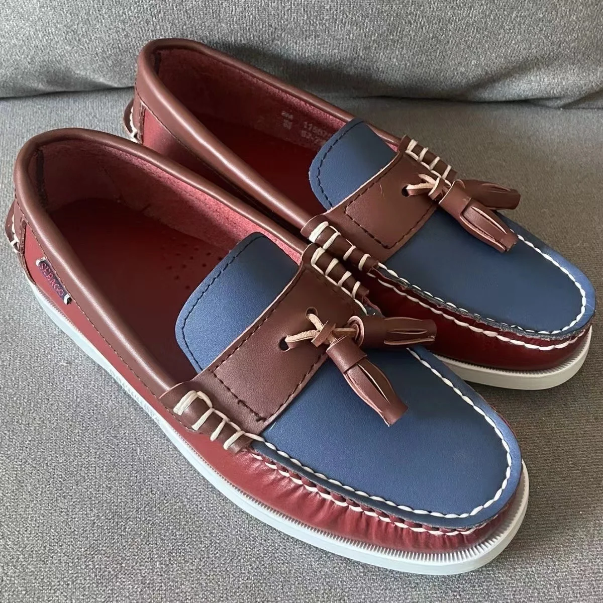 Sebago รองเท้าผู้ชายของแท้, 017B หนังพรีเมี่ยม Moc Toe