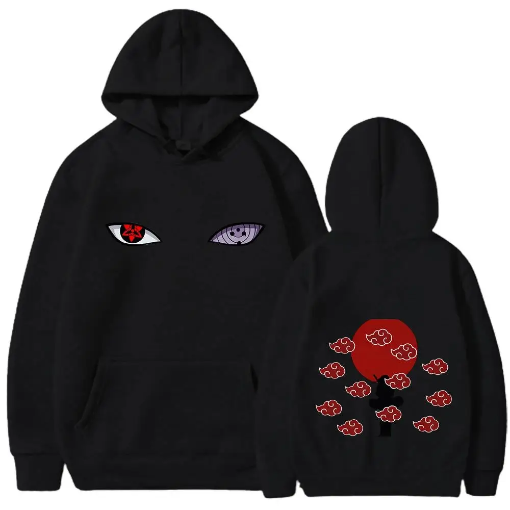 Naruto Itachi Hoodie Akatsuki Crow Print Streetwear Unisex Herren Damen Oversized Casual Sweatshirts Langarm – Detail 5