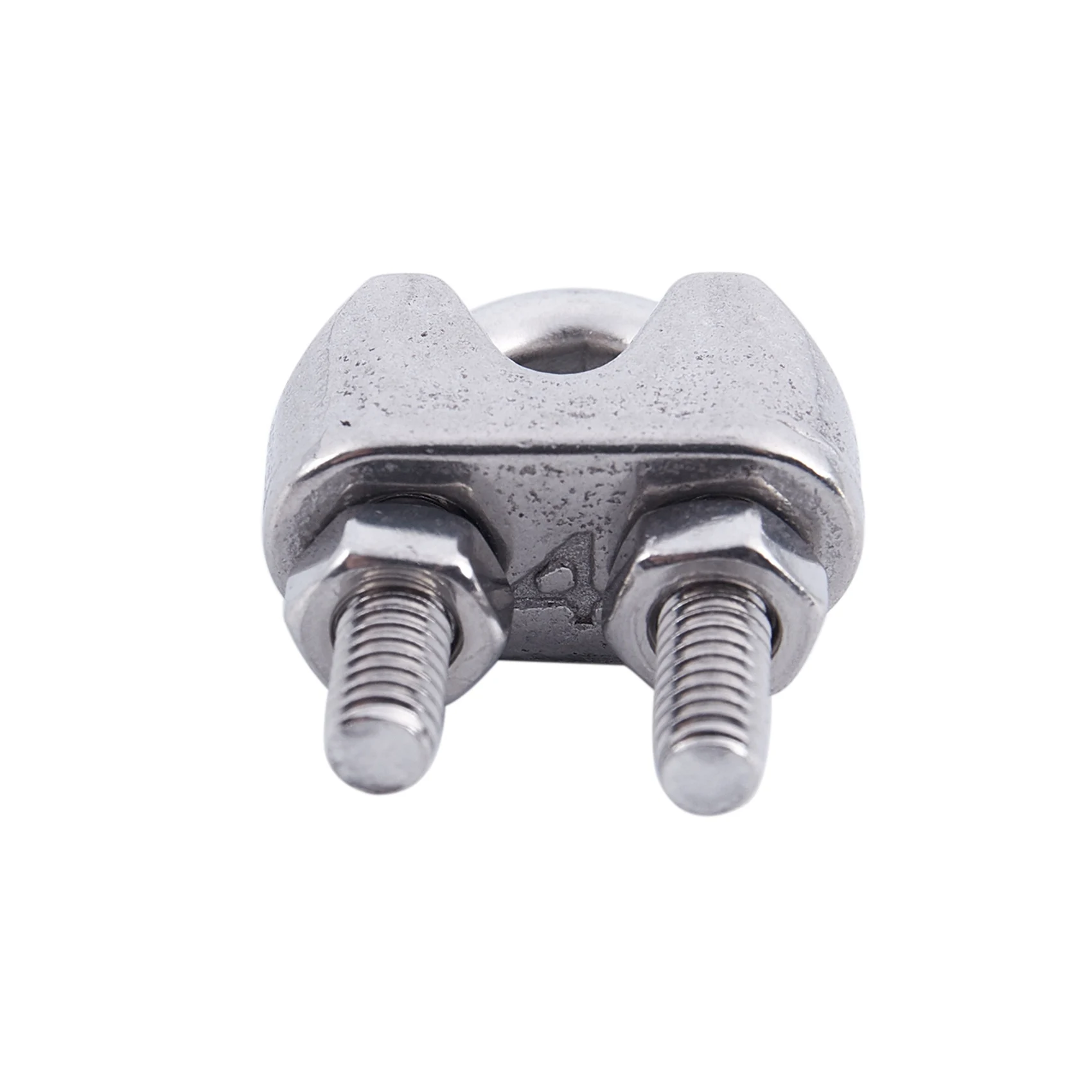B03C-8Pcs Stainless Steel Cable Clip Saddle Clamp For 5/32 Inch 4Mm Wire Ropes