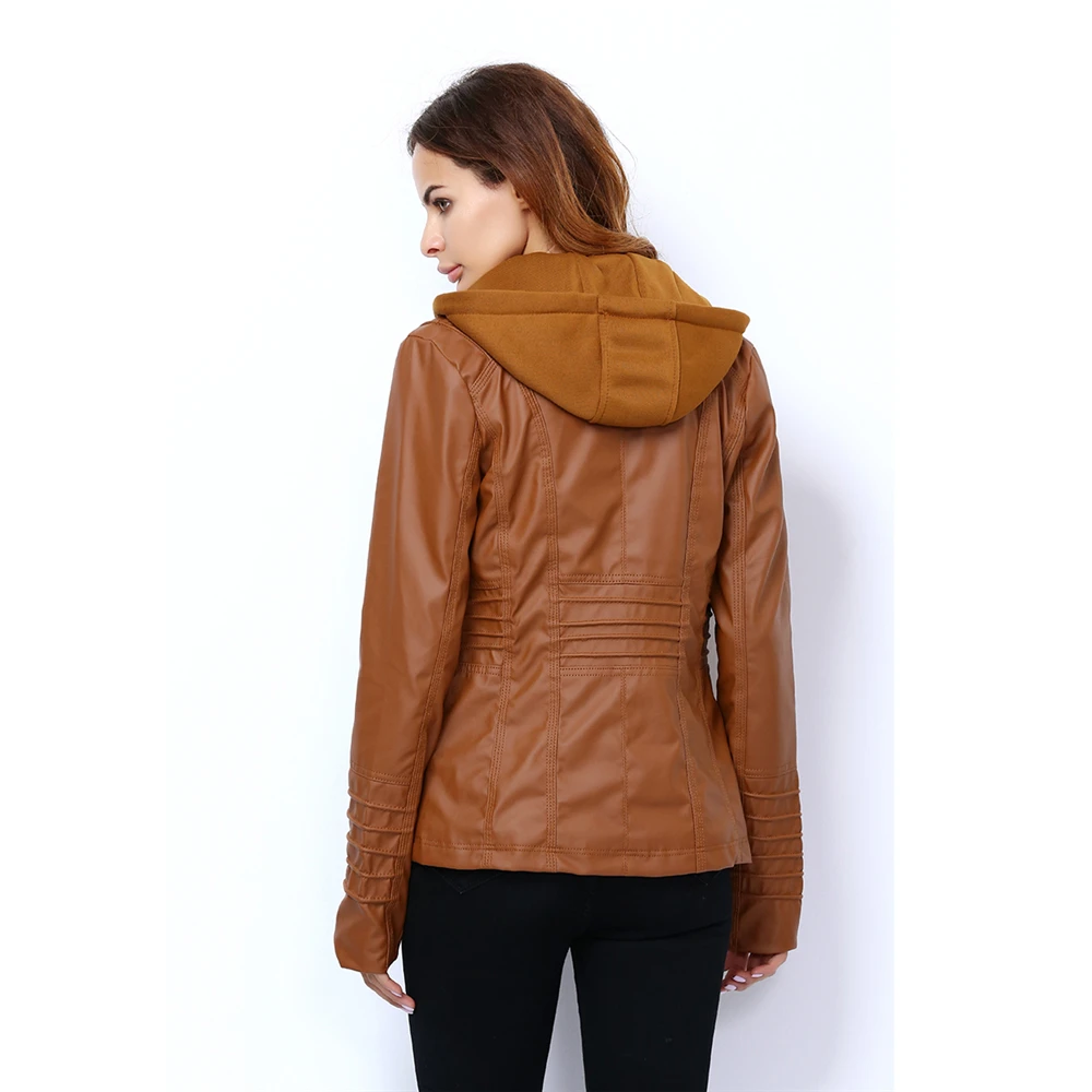 Blouson aviateur en cuir pour femme, manteau en Y, décontracté, punk, basique, moto, printemps, automne, vêtements d'extérieur féminins