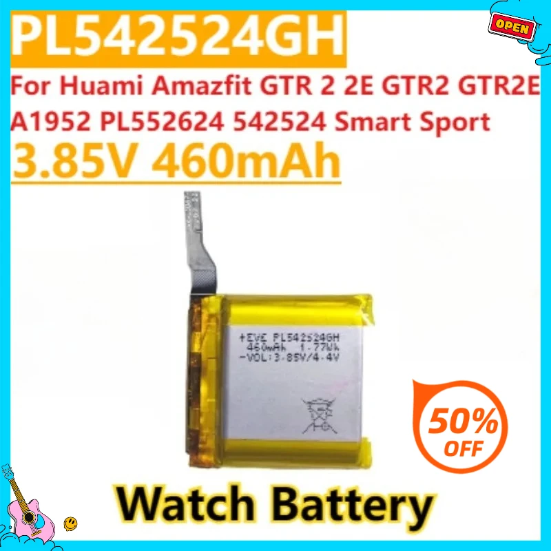 

New PL542524GH Watch Batteries 3.85V 460mAh For Huami Amazfit GTR 2 2E GTR2 GTR2E A1952 PL552624 542524 Smart Sport