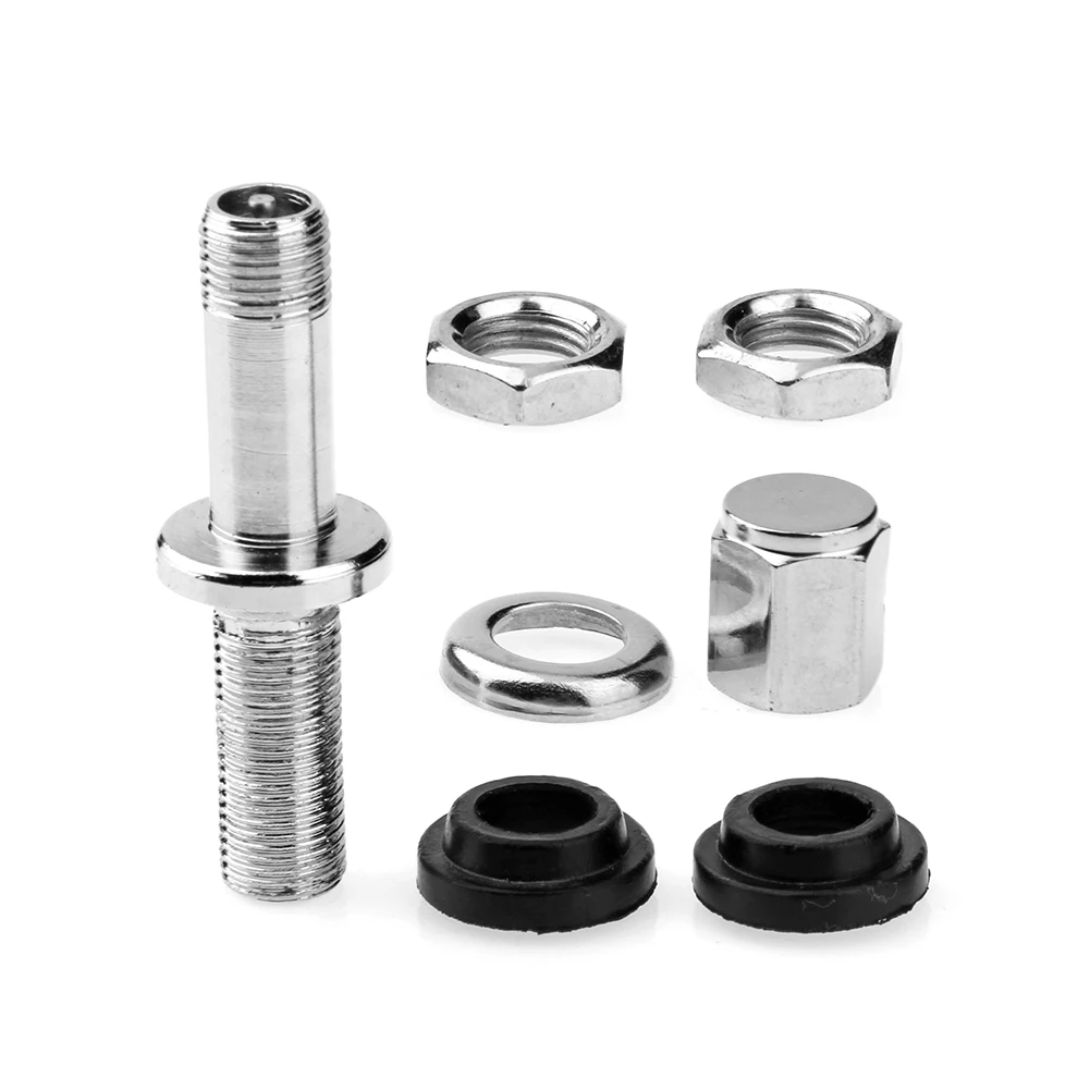 Car Tire Valve 10pcs Bolt-in Car Tubeless Wheel Tire Valve Stem Dust Cap Cover vehicle Stainless Steel Metal Straight Mouth