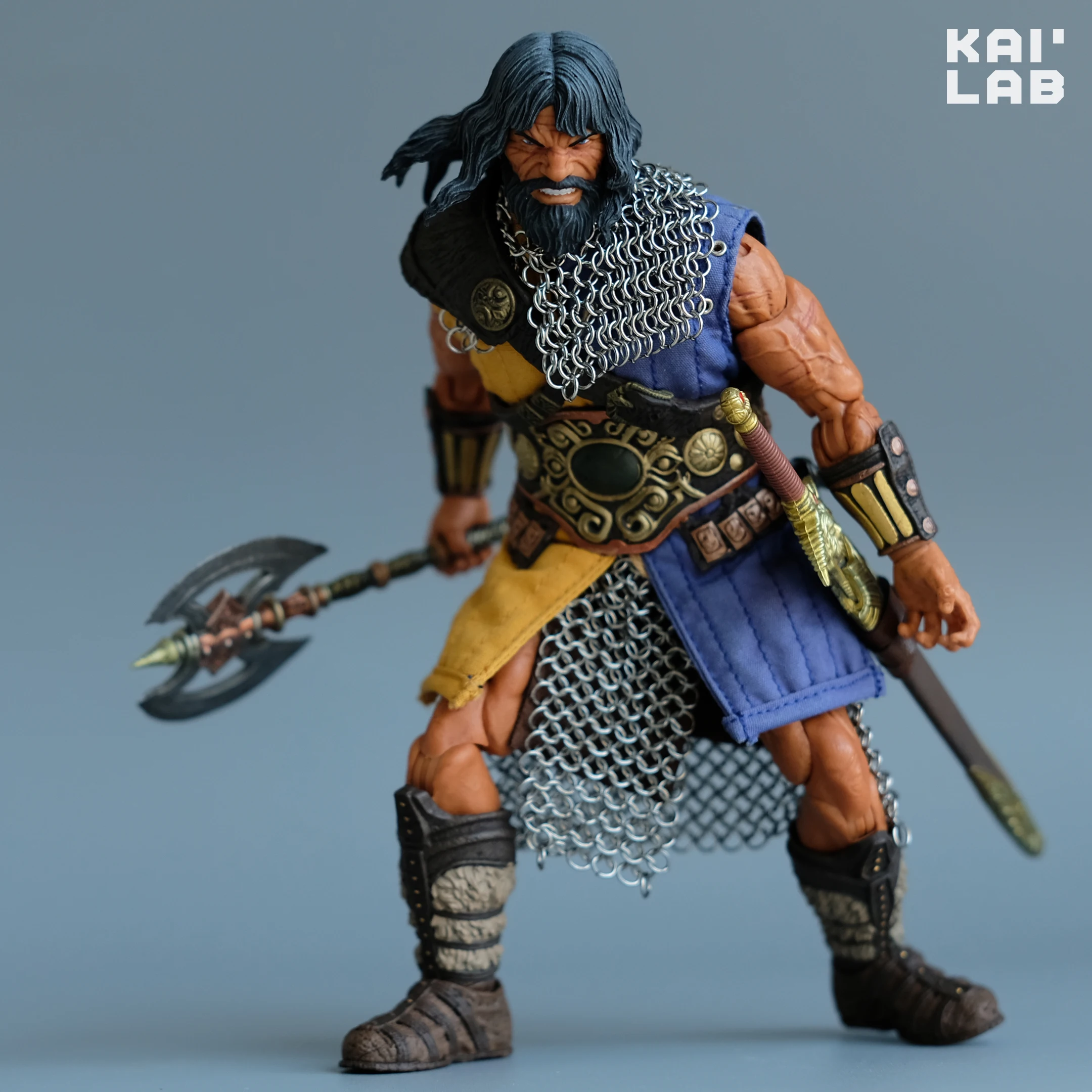 KAI LAB 1/12 Scale Gambeson Customized Lock Sleeveless Armor Set Protective Clothing For 6in Mezco King Conan Action Figure Body