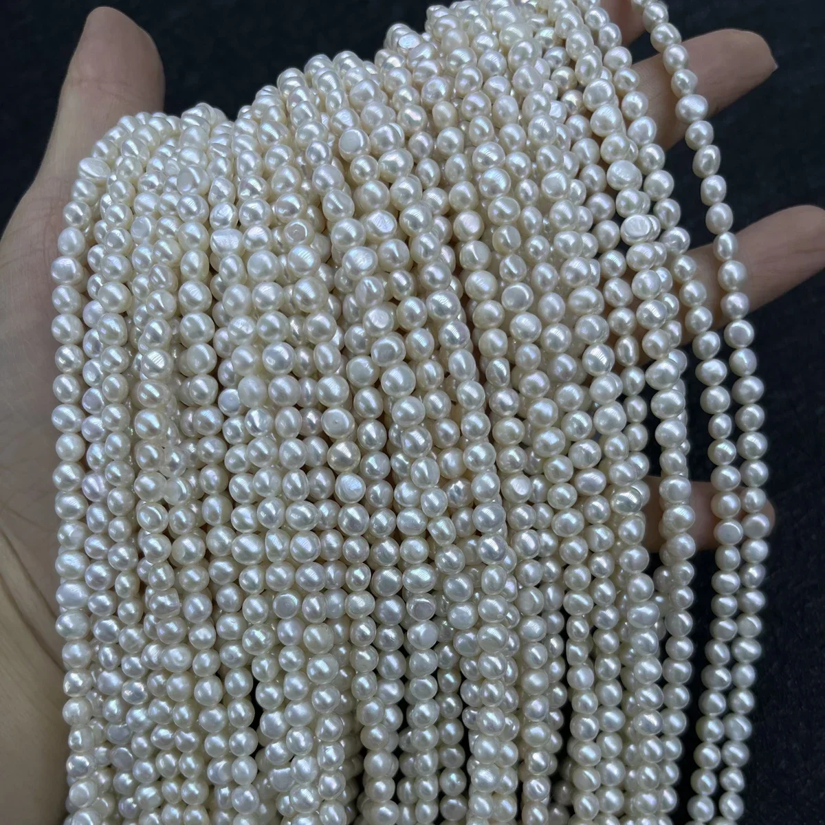 

4-5mm AAA High Luster Natural Freshwater Pearls Round Isolated Loose Bead Jewelry for Make DIY Necklace Bracelet Women Wedding