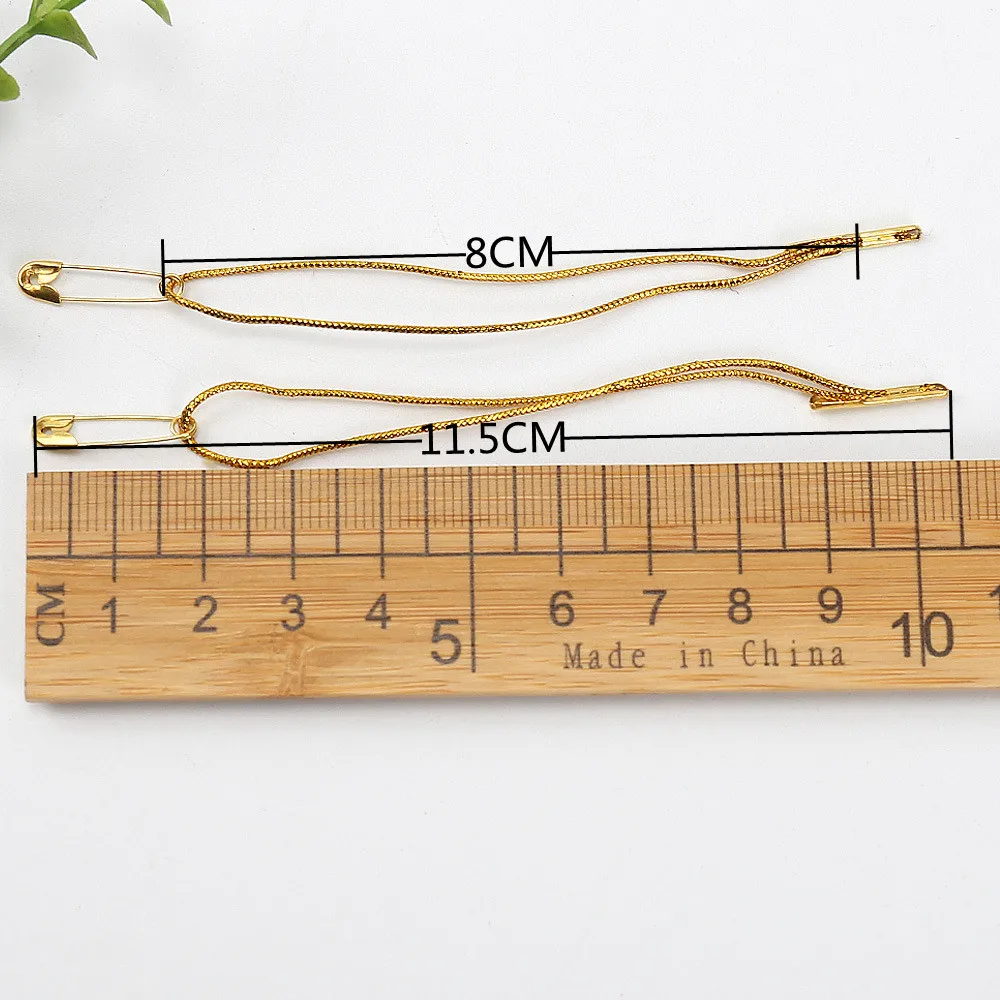 100 pcs 8 centimetri di Lunghezza Oro Linee Loop Serrature di Alta Qualità Tag Abbigliamento Etichette Gancio pin Indumenti di Fissaggio Accessori