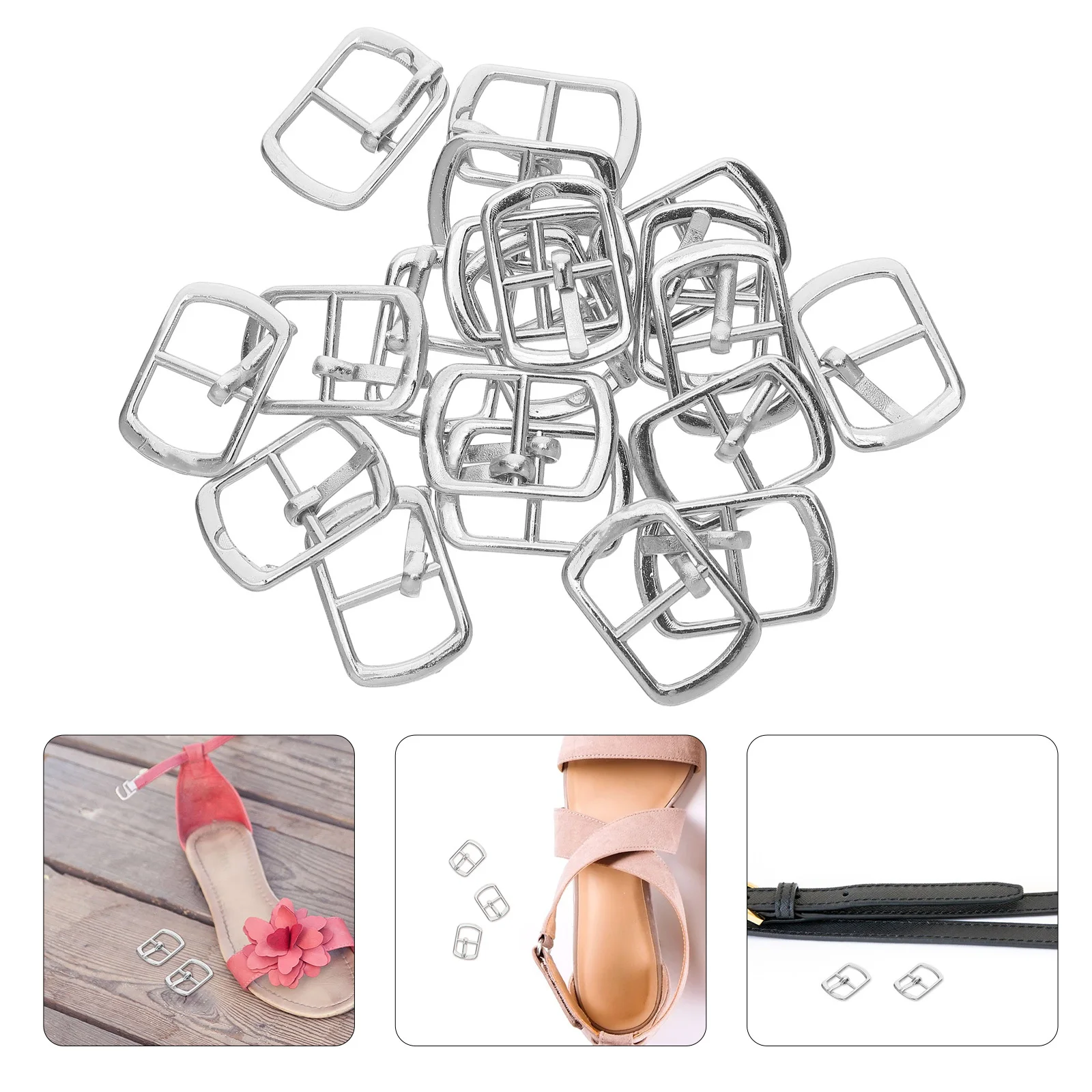 

20pcs Zinc Alloy D-Shape Buckle Adjustable Roller For Backpack Belt Shoe Strap Slide Lock Diy Metal Hardware Accessory