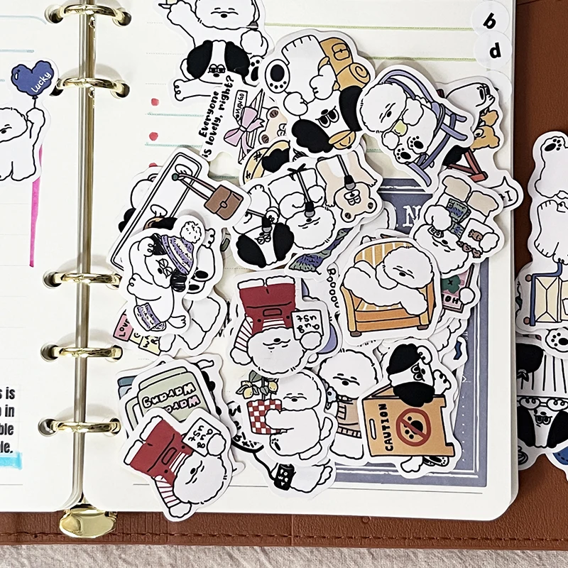 41pcs/bags Wind Cartoon Korean Cute and Minimalist Dog Stickers DIY ScrapBook Album Journal junk Happy Planner Decoration