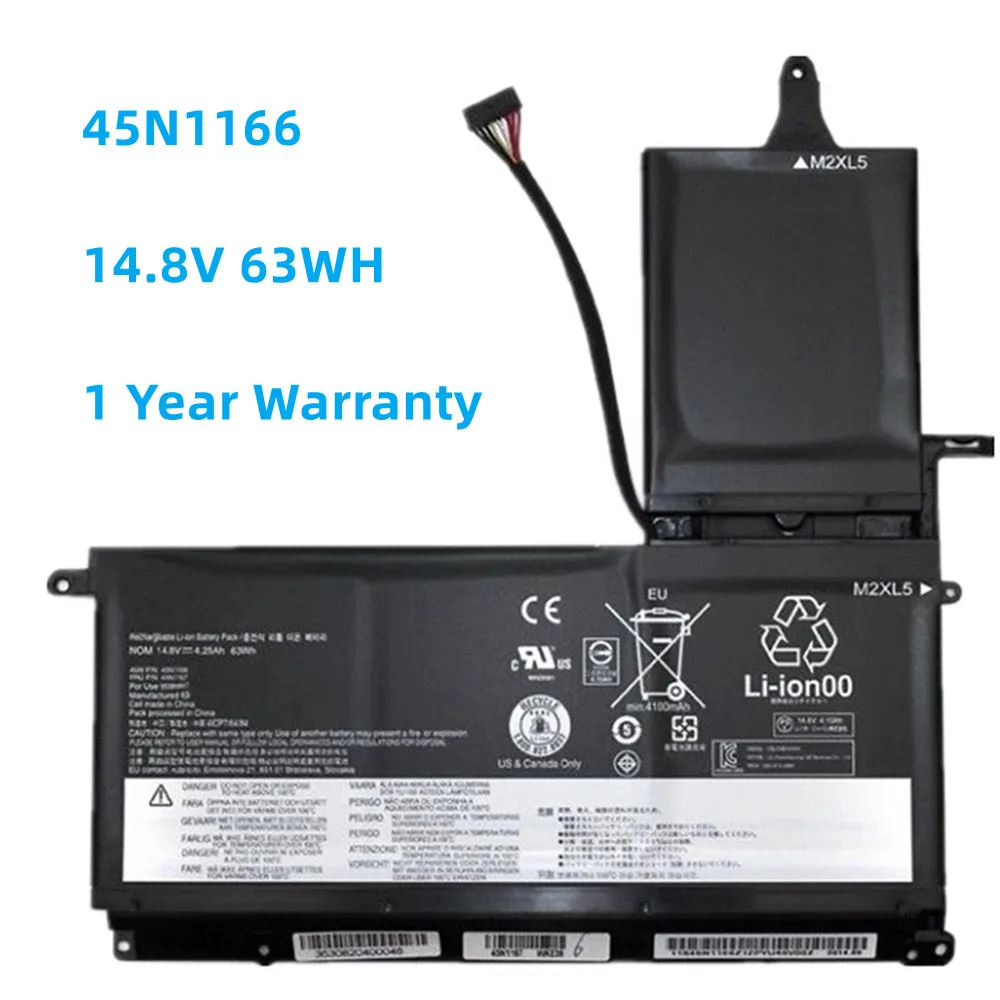 

New 45N1166 45N1167 14.8V 4.25Ah 63WH Laptop Battery For Lenovo ThinkPad S5 S531 S5-S531 45N1166