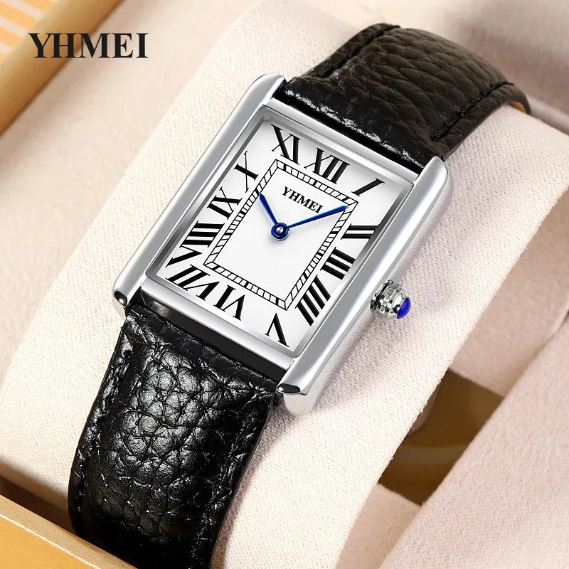 

Vintage Chic Square Watch, Minimalist Retro Ladies Timepiece with Leather Strap, Waterproof Quartz Movement, Watch for Women