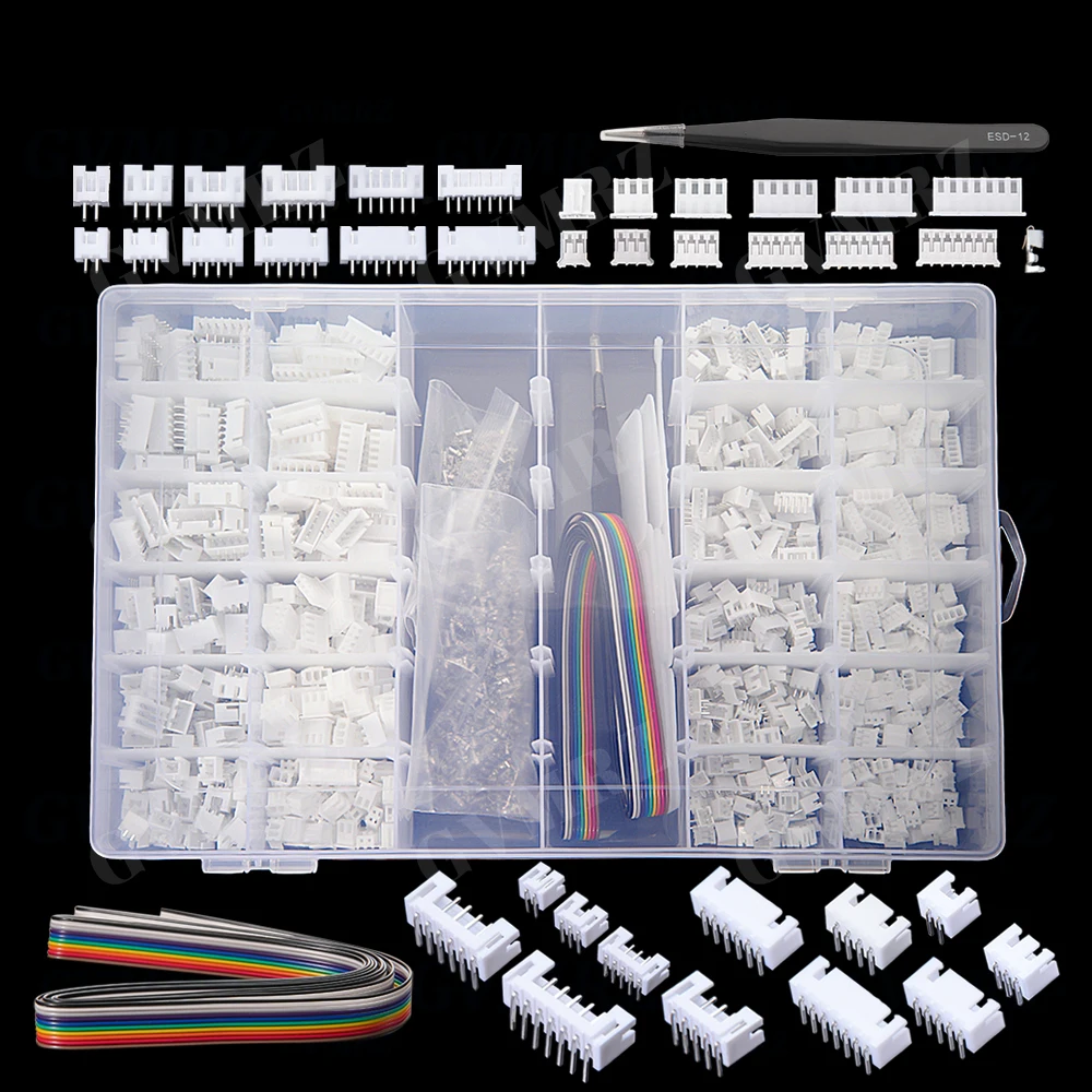 PH2.0mm 2P-7P XH2.54mm 2P 3P 4P 5P 6P 7P 2.54mm 2.0mm Pitch Shell Base Straight Pin Bent Pin Terminal JST Mixed Set Box