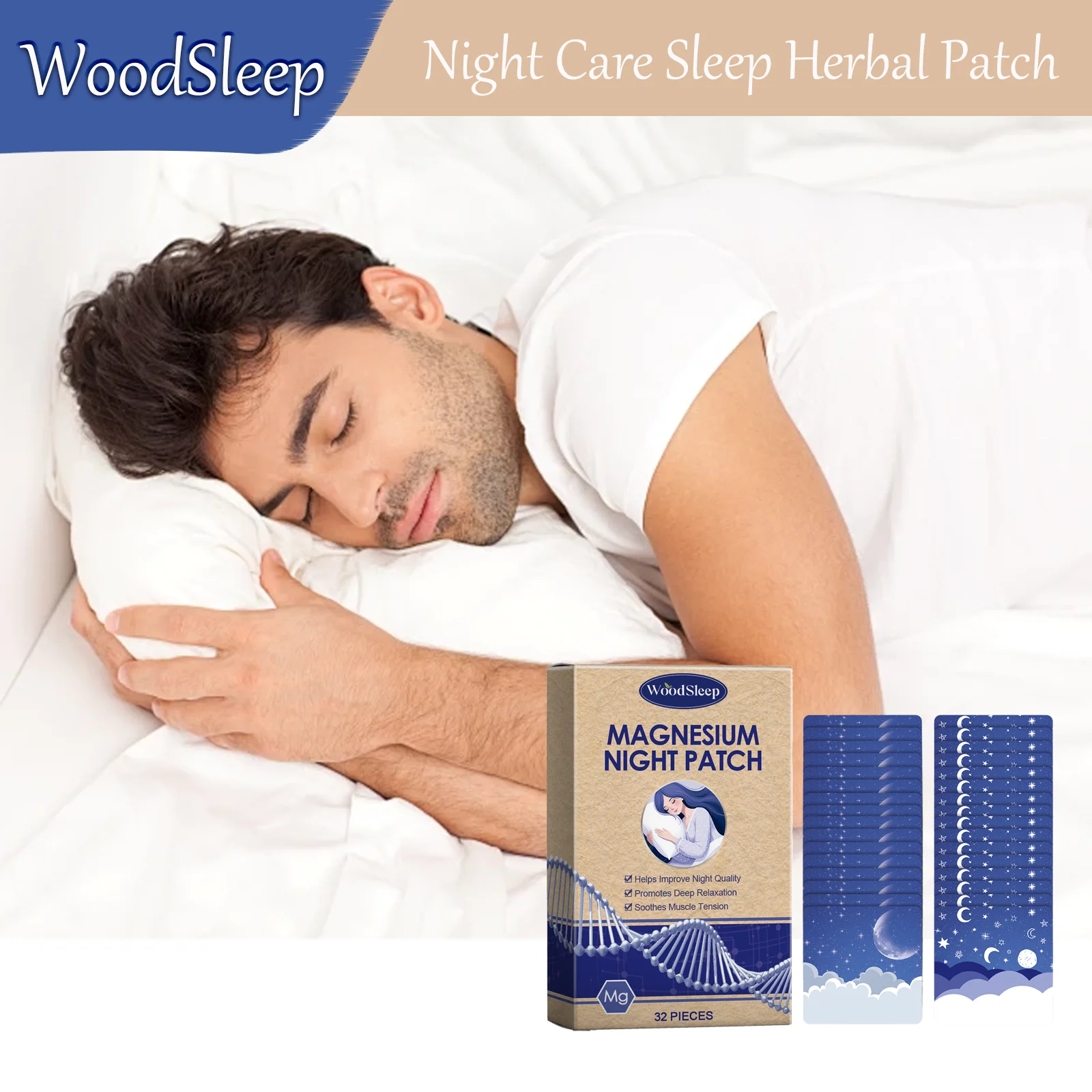 Sleep Aid Patch Anti Snoring Improve Sleep Quality Anxiety Relieve Stress Insomnia Relaxing Soothing Body Help Sleeping Stickers