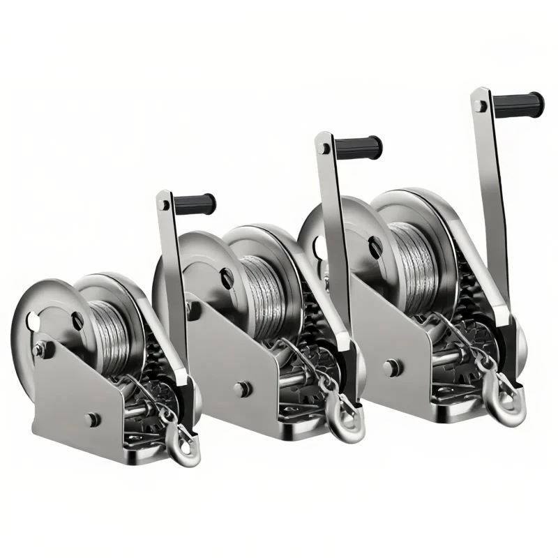 800lbs-2600lb 304 Stainless Steel Hand Winch With Self-locking, Boat Windlass Truck Auto Manual Lifting Hoist Tractor