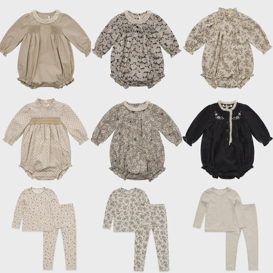 

some in stock 2025 Autumn Winter LOU Boys Girls Cute Rompers Baby Kids sets Kids Boutique Clothes for baby boys children set