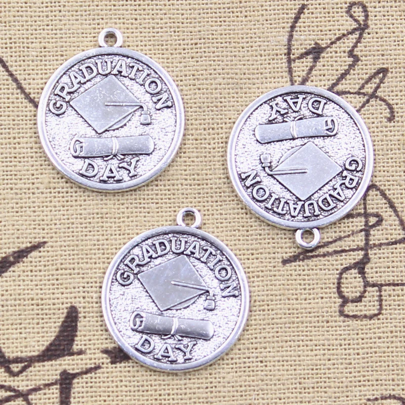 12pcs Charms Graduation Day Bachelor Hat 25x22mm Tibetan Silver Color Pendants Antique Jewelry Making DIY Handmade Craft