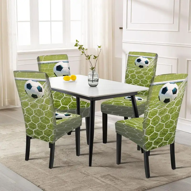 

Чехол для стула Parsons с 2D-принтом, классический черно-белый футбольный узор, для ресторанов, отелей, банкетов, для семейного использования