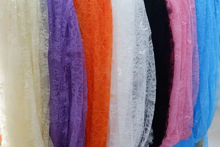 18가지 색상의 부드러운 시스루 얇은 레이스 액세서리 원단, 의류 액세서리, 웨딩 드레스 장식 액세서리에 적합