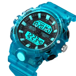 New STRYVE 8028 Men LED Digital Watches White Transparent Fashion Cool Outdoor Sports Watches Shock Waterproof Watch For Men