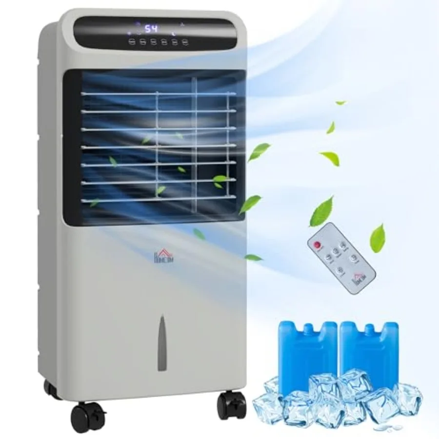 

32" Evaporative Air Cooler with 3.2 Gal Water Tank, 3-in-1 Ice Cooling Fan, Portable Swamp Cooler with 60° Oscillation, Humidif